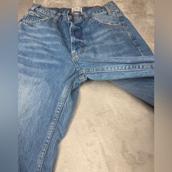 Anine Bing Roy 100% Organic Cotton Raw Hem Button Fly Denim Blue Jeans Size 26 - Picture 3 of 16